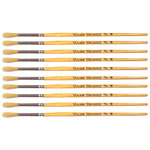 Major Brushes Hog Bristle Short Hand Round Tip Size 8 - Pack of 10