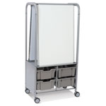 MakerHub Trolley With 2 Magnetic Boards & Charcoal Grey Gratnells Trays