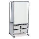 MakerHub Trolley With 2 Magnetic Boards & Light Grey Gratnells Trays
