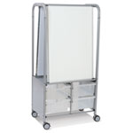 MakerHub Trolley With 2 Magnetic Boards & Translucent Gratnells Trays