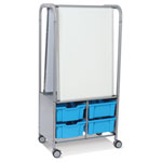 MakerHub Trolley With 2 Magnetic Boards & Cyan Blue Gratnells Trays