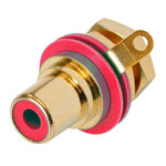 REAN NYS367-2 Gold Plated Phono Socket Red
