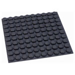 R-TECH 310034 Flat Round Rubber Feet 10.5 x 10.0 x 5.0 - Black - Sheet Of 100