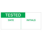 Tested, Date And Initial Labels, Green On Nylon Cloth 38 x 15mm Pack Of 140