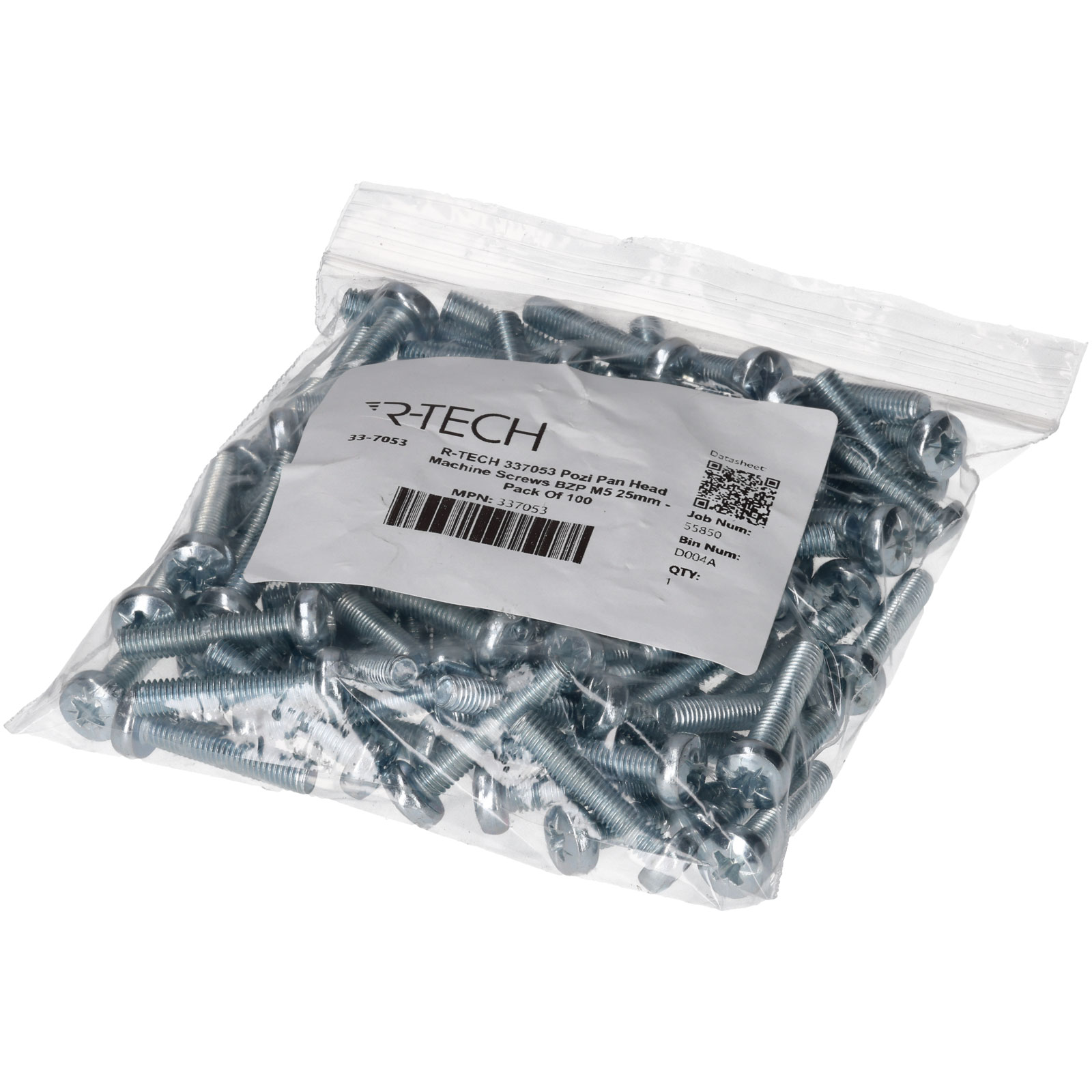 R Tech Pozi Pan Head Machine Screws Bzp M Mm Pack Of