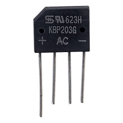 Taiwan Semiconductor KBP203G C2 2A 200V Inline Bridge Rectifier Diode