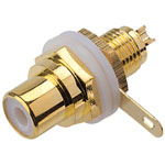 BKL 0101164-C Mounted Cinch socket, gold-plated White Electronic