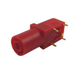 Cliff FCR7350R 4mm Panel PCB Socket Red