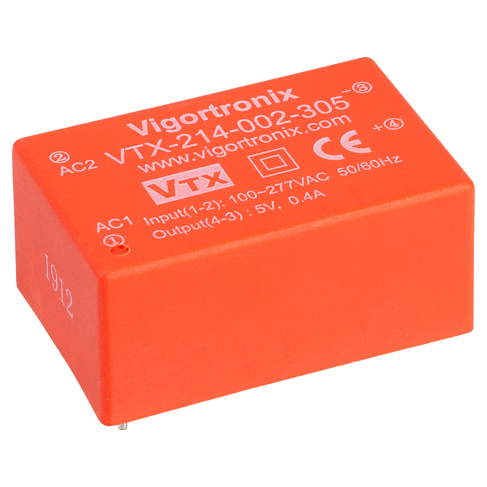 Vigortronix VTX 214 002 305 2W HIGH PERFORMANCE AC DC CONVERTER 85 305V