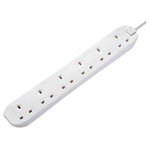 Masterplug BSG210N-MP Extension Lead 240V 6-Gang 13A White 2m