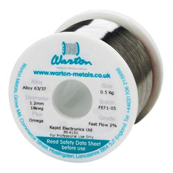 Warton Metals Omega 63/37 Rosin-Free Solder Wire