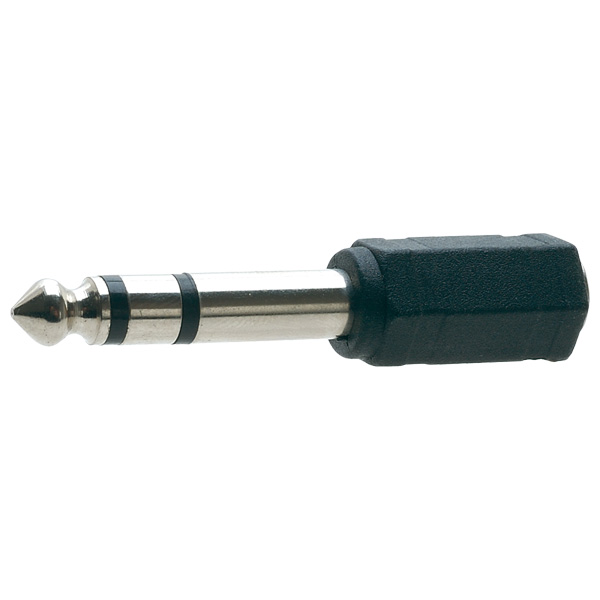  6.35mm Stereo Plug to 3.5mm Stereo Socket Adaptor