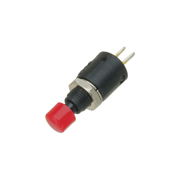  R13-521B BLACK 2 Pole SPST Off-(on) Mini Push Switch Black