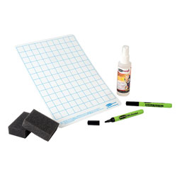 Show-me Super Tough A4 Dry Wipe Boards with Squares (Pack of 100)