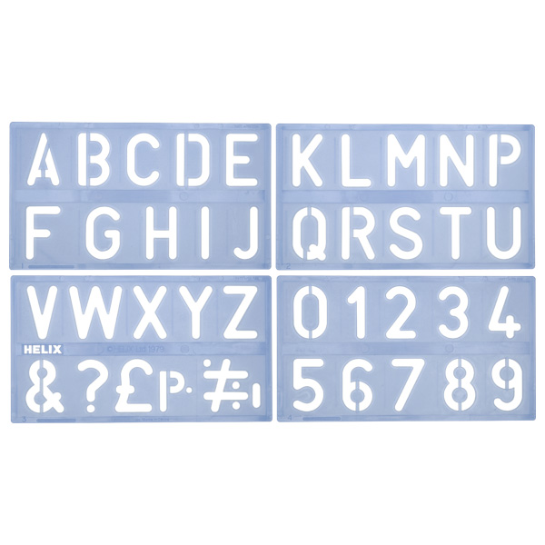 Helix H95010 Lettering Stencil Set 50mm