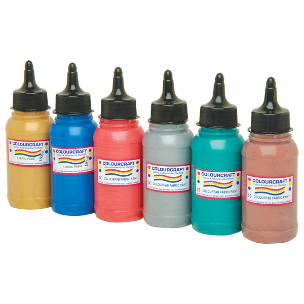 Colourcraft Metallic Fabric Paints (6 x 300ml Bottles)