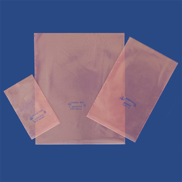 Pink Open Ended Flat Top Anti-Static Bags - 2mil, Polyethylene, Electronic Component Storage By Meister