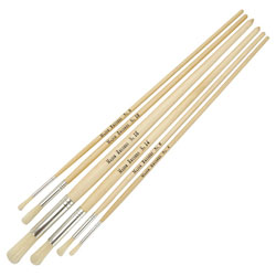 Major Brushes Long Handle Hogs Bristle Round Tip Brushes