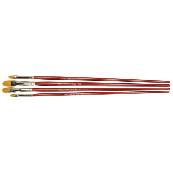 Major Brushes Synthetic Filbert Brushes (Set of 4)