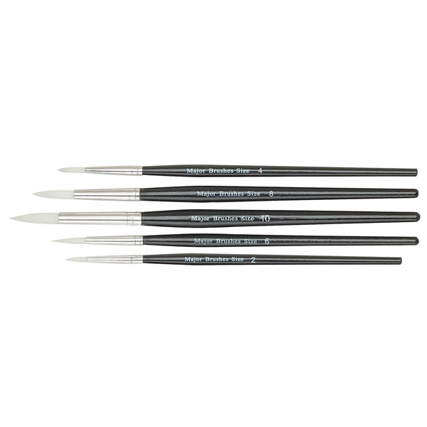 Major Brushes Roundtip Synthetic Sable Brush Set 5