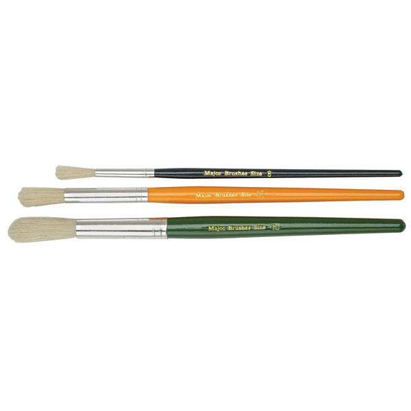 Major Brushes Kids Paint Brushes, Short Handle Hog Bristle (Pack o...
