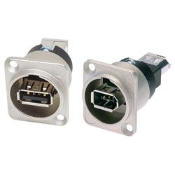 Neutrik NKSUB Series Panel Mount USB Reversible Gender Changers and Cable