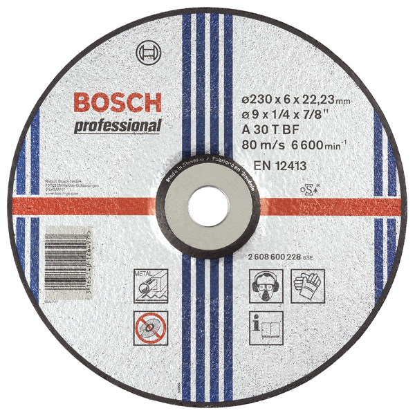 grain 36 Expert for Metal en 13743 Ø 230 mm 25 pièces Bosch 2608608137 Disques abrasifs sur fibres 