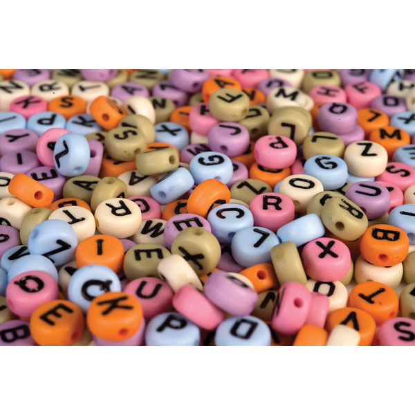  Alphabet Beads Multicoloured