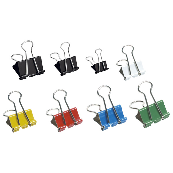  Fold Back Clips Multi Coloured 19mm - Pack of 10