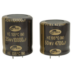 Low Profile Snap-in 105&deg;C 2000hr. Electrolytic Capacitors