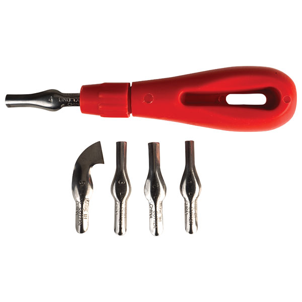Major Brushes Lino Cutter Handle with 5 Cutters