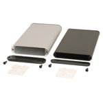 Hammond 1455 Series Slimline Clear Aluminium Enclosures with Plastic End Panels