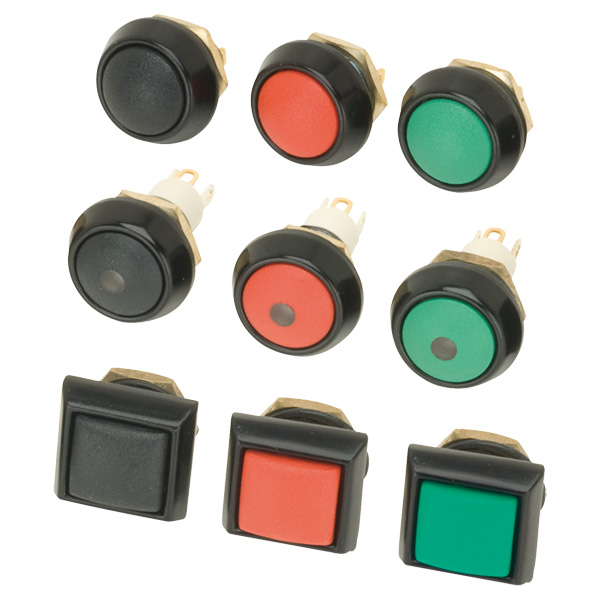 ITW 59-211 Black Square IP67 Mom Switch Solder Term 