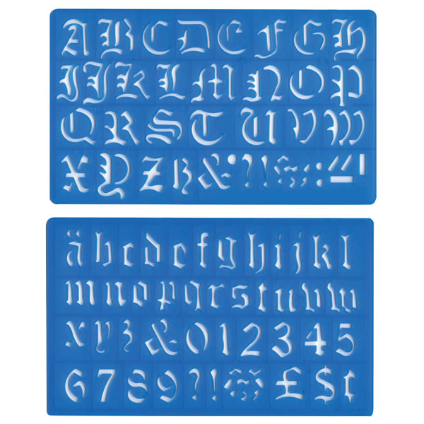 Major Brushes 30mm Old English Lettering Stencil Set