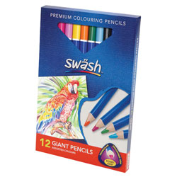 Swäsh Classbox 144 Premium Triangular KOMFIGRIP Giant Colouring Pencils