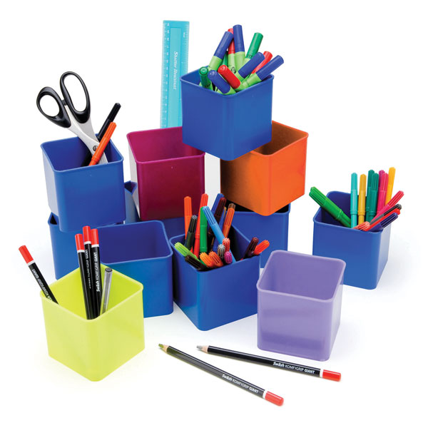  Class Pack 12 Coloured Desk Pots