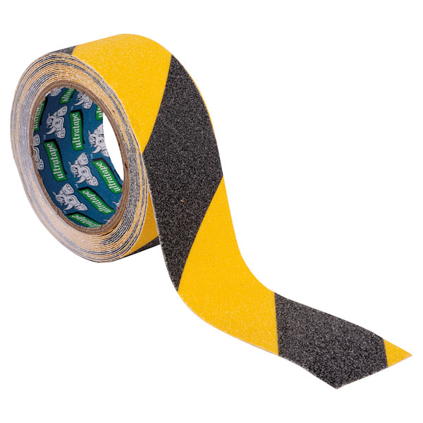  Black and Yellow Hazard Tape Non-Slip 100mm x 18.3m