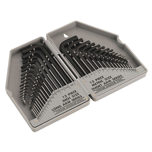 Siegen S0484 Hex Key Set Long/short Arm Metric/imperial 30pc