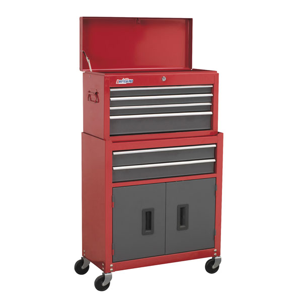 Sealey AP2200BB Topchest & Rollcab Combination 6 Drawer - BB Runne...