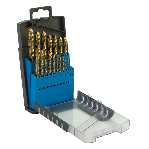 Sealey AK4719 Drill Bit Set 19pc Titanium Coated Metric