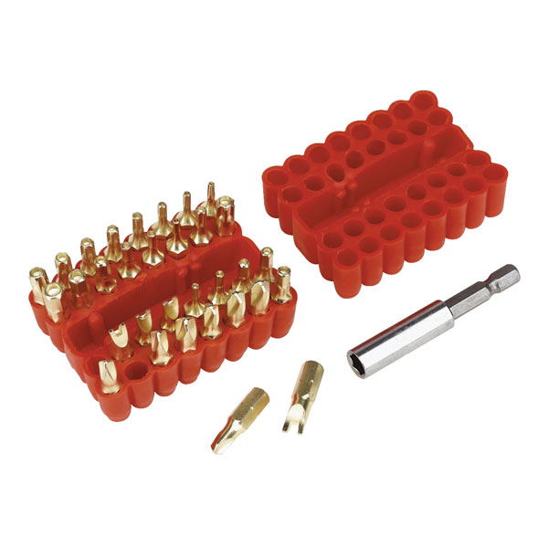 Sealey AK614 Security Bit & Magnetic Adaptor Set 33pc