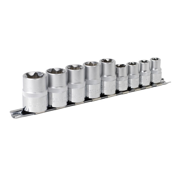 Sealey AK617 Trx-star Socket Set 9pc 3/8" and 1/2"sq Drive E10-14 ...