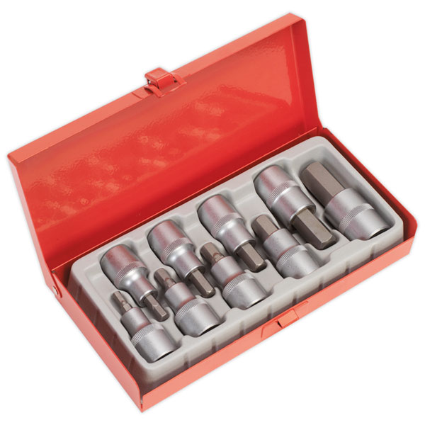 Sealey AK620 Hex Socket Bit Set 9pc 1/2"sq Drive