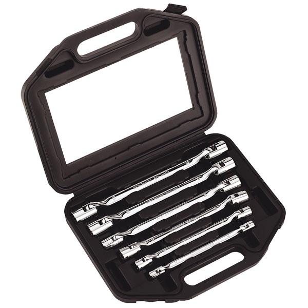 Sealey AK635 Double Flexi-head Socket Spanner Set 6pc Fully Polish...