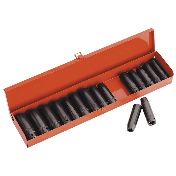 Sealey AK685 Impact Socket Set 16pc Deep 1/2"sq Drive Metric/imperial