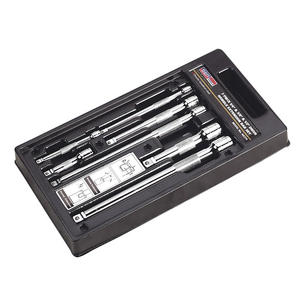 Sealey AK770 Wobble/rigid Extension Bar Set 7pc 1/4", 3/8" and 1/2...