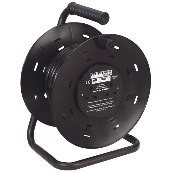 Sealey BCR2525 Cable Reel 25mtr 4 x 230V Heavy-duty