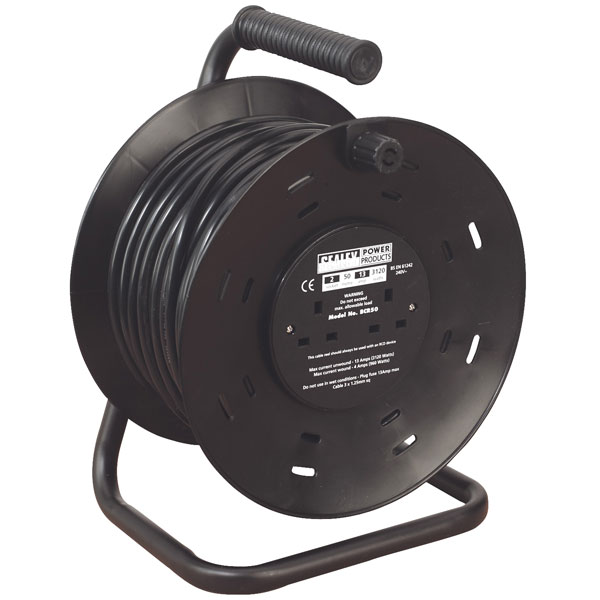 Sealey BCR50 Cable Reel 50mtr 2 x 230V