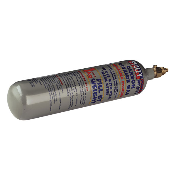 Sealey CO2/1KG Gas Cylinder Refillable Carbon Dioxide 1000g