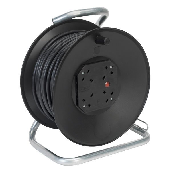 Sealey CR50/1.5 Cable Reel 50m 4 x 230V 1.5mm² Heavy-Duty Thermal Trip
